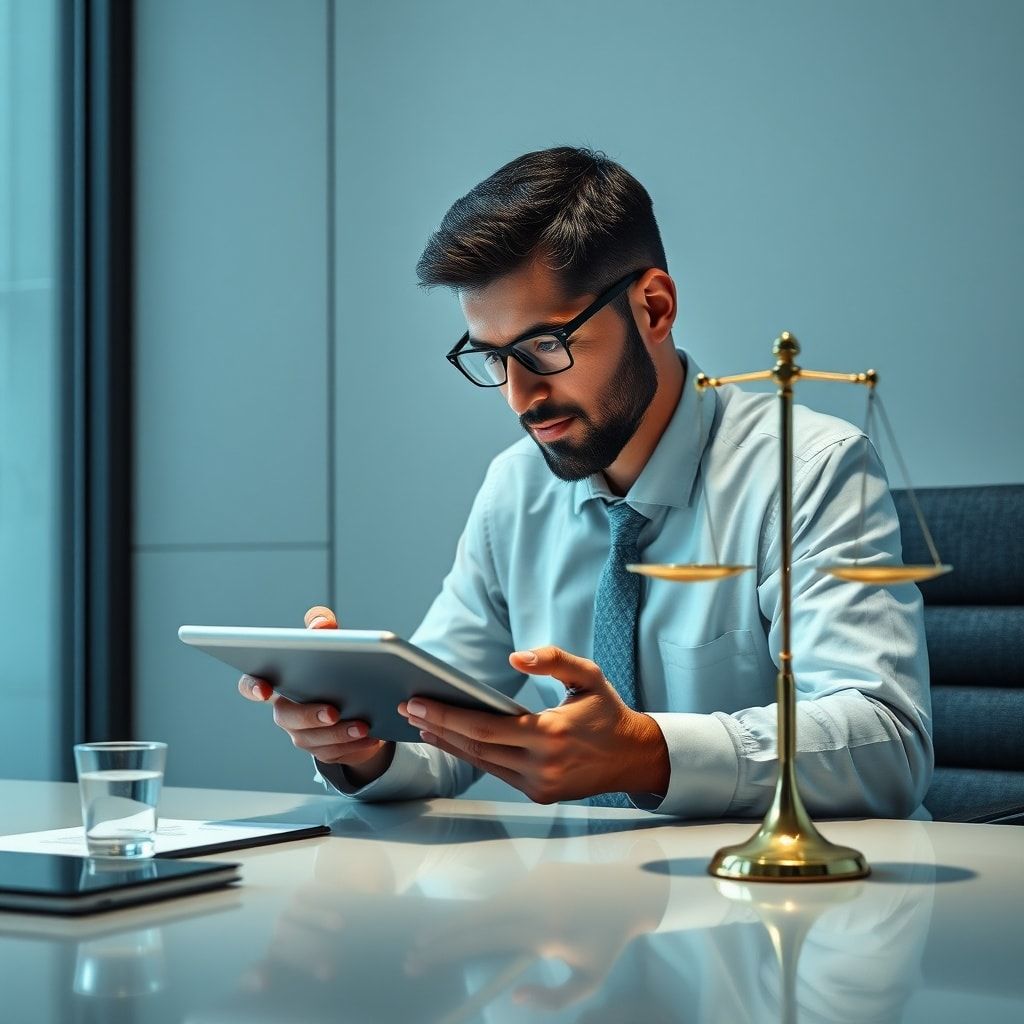 Empresário calculando o Ponto de Equilíbrio da empresa, com gráficos financeiros e balança, ilustrando otimização de custos e lucratividade para negócios que buscam gestão eficiente com BPO Financeiro.